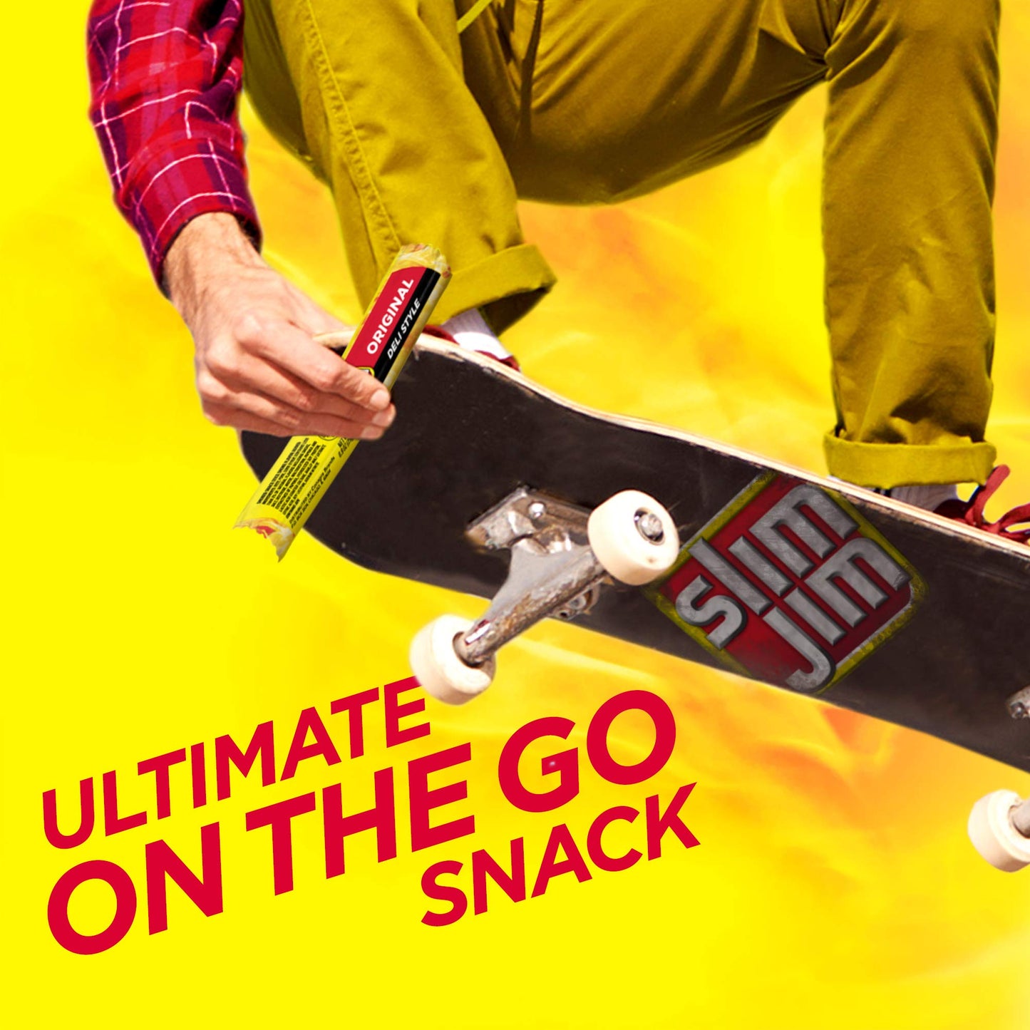 Slim Jim Monster Shortboi Smoked Meat Sticks, Deli Style Original Flavor, 7g Protein Per Stick, Snack Size, 0.9 oz. (24 Count)
