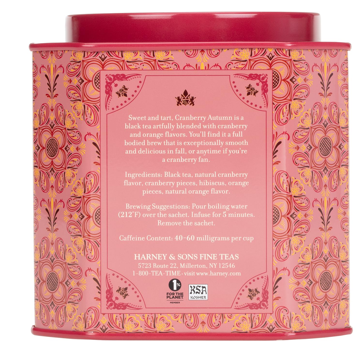 Harney & Sons Cranberry Autumn 30 Count Sachet Tin