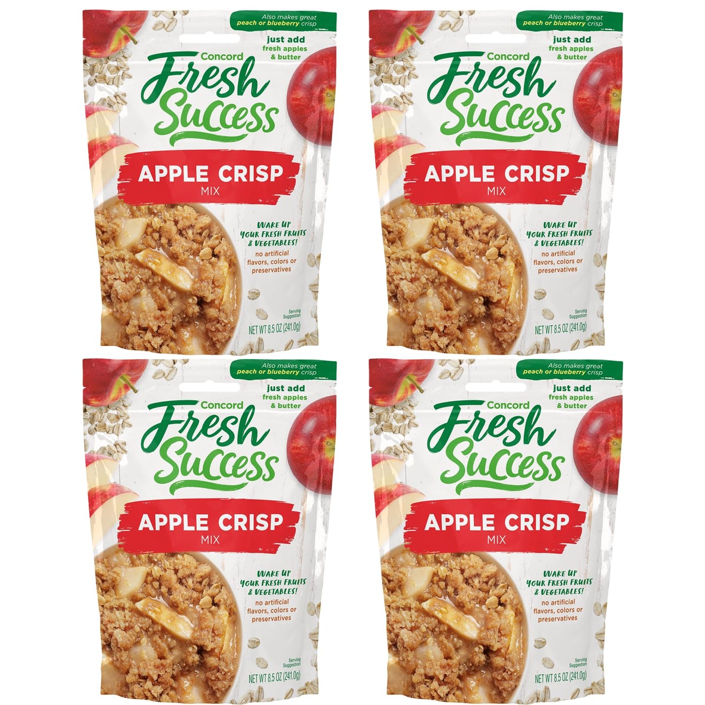 Concord Foods Apple Crisp Mix 8.5 oz Box (Pack of 4)