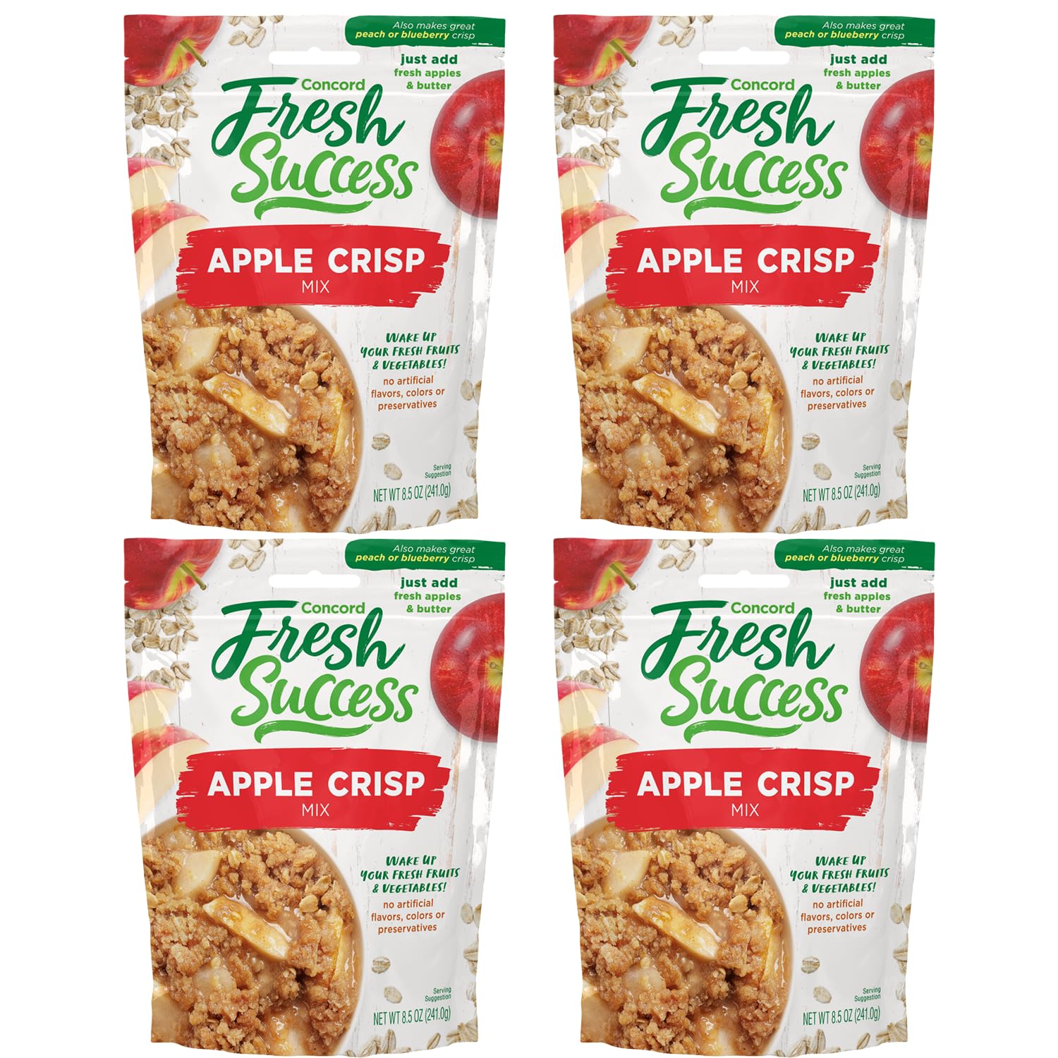 Concord Foods Apple Crisp Mix 8.5 oz Box (Pack of 4)