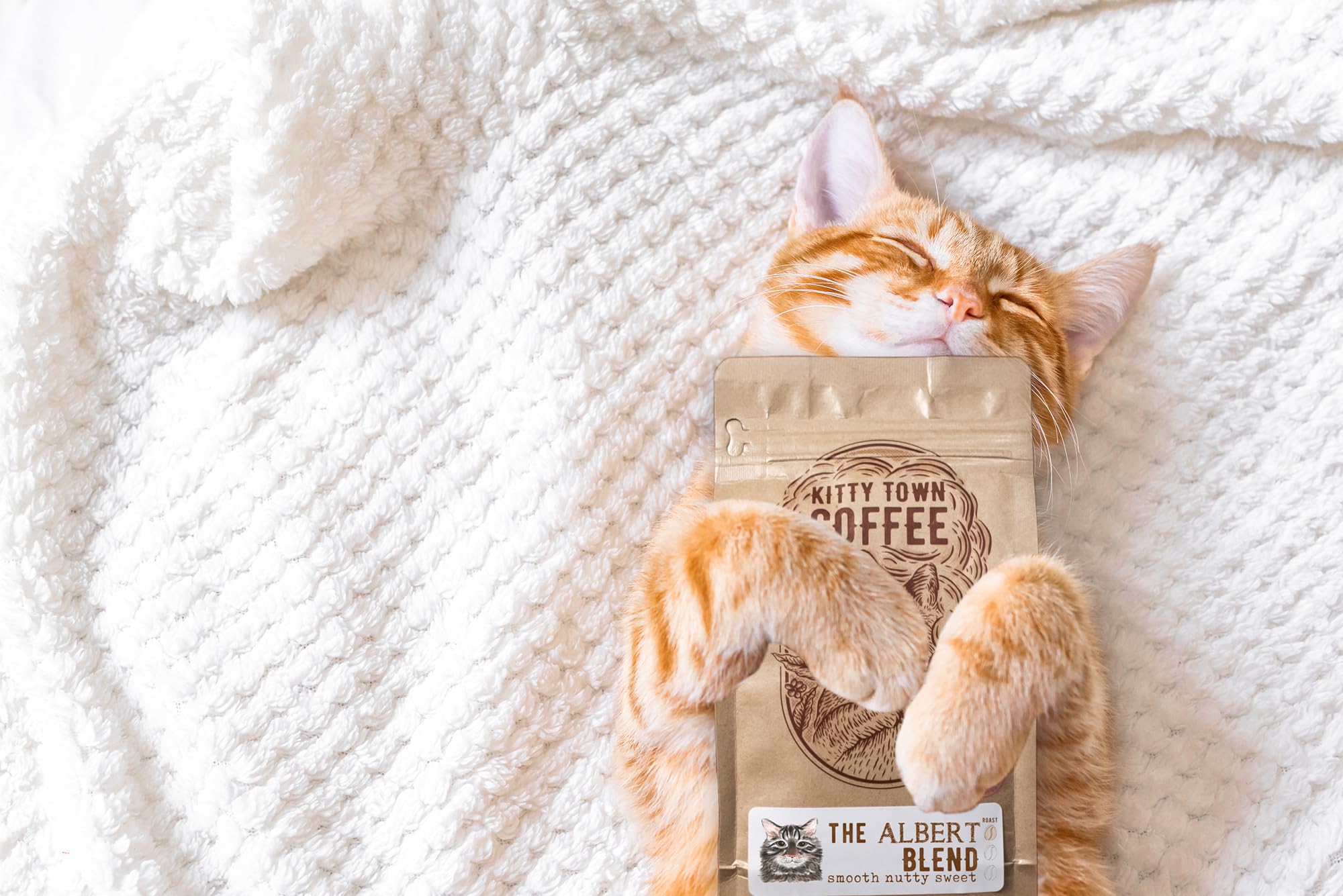 Kitty Town Coffee: The Albert Blend Light Roast Coffee From Brazil & Costa Rica 2lb (32oz) Ground