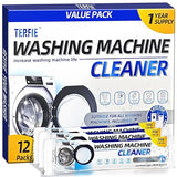 TERFIE Washing Machine Cleaner Pre-Portioned Powder Tablets for Top Load & Front Load Washers, Odor-Removing, Detergent-Buildup Dissolving