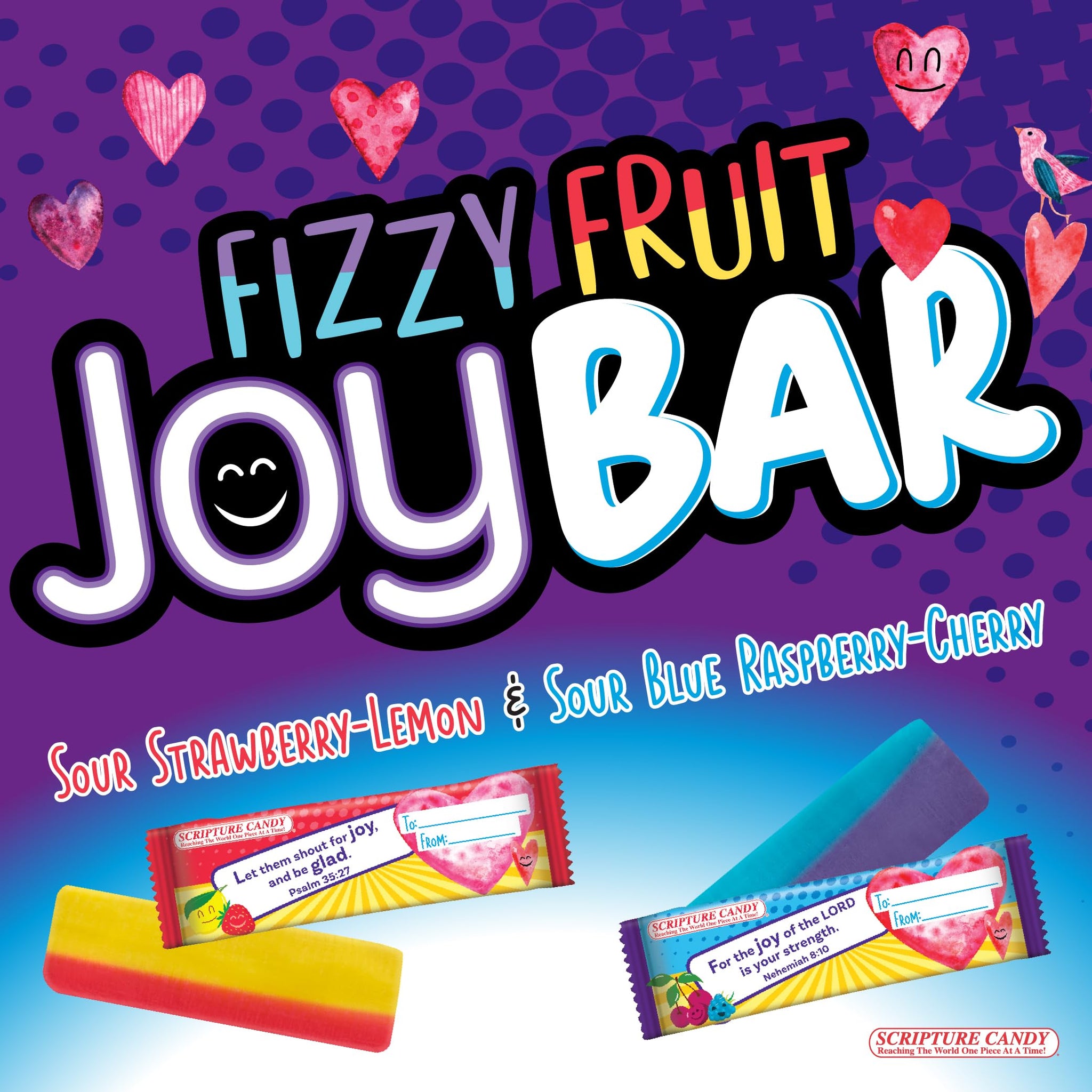 Valentine's Day Fruit Joy Bars, 35 Count by Scripture Candy