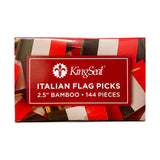 1,440 Count | KingSeal Italian Flag Toothpicks, 2.5 Inch, Ideal for Italian Restaurants, Appetizers, Cocktails, and More - 10 Packs x 144