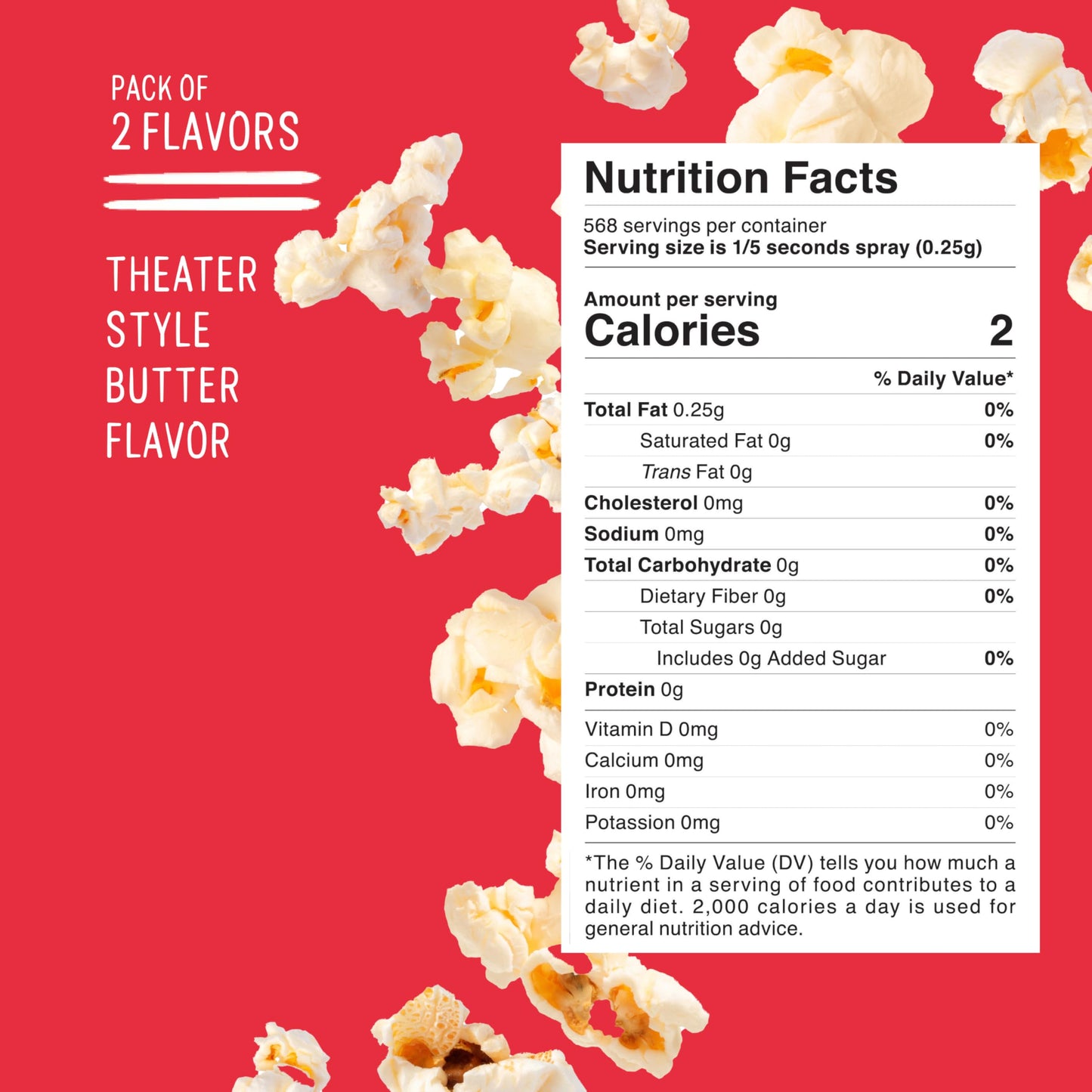Winona Pure Popcorn Spray Variety Pack, Butter & Hot Sauce, For Popcorn & More, 5 oz, 2 Pack