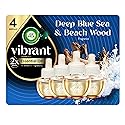 Air Wick Plug-In Scented Oil Refills, 4 Count, Deep Blue Se & Beach Wood, Air Freshener, Essential Oils