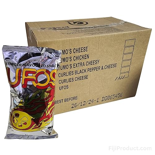 UFO'S Burger Flavored Snack (Case Pack Of 12 x 100g EA) FIJI'S Favorite Snack, SOO DELICIOUSS! BOX - BUY