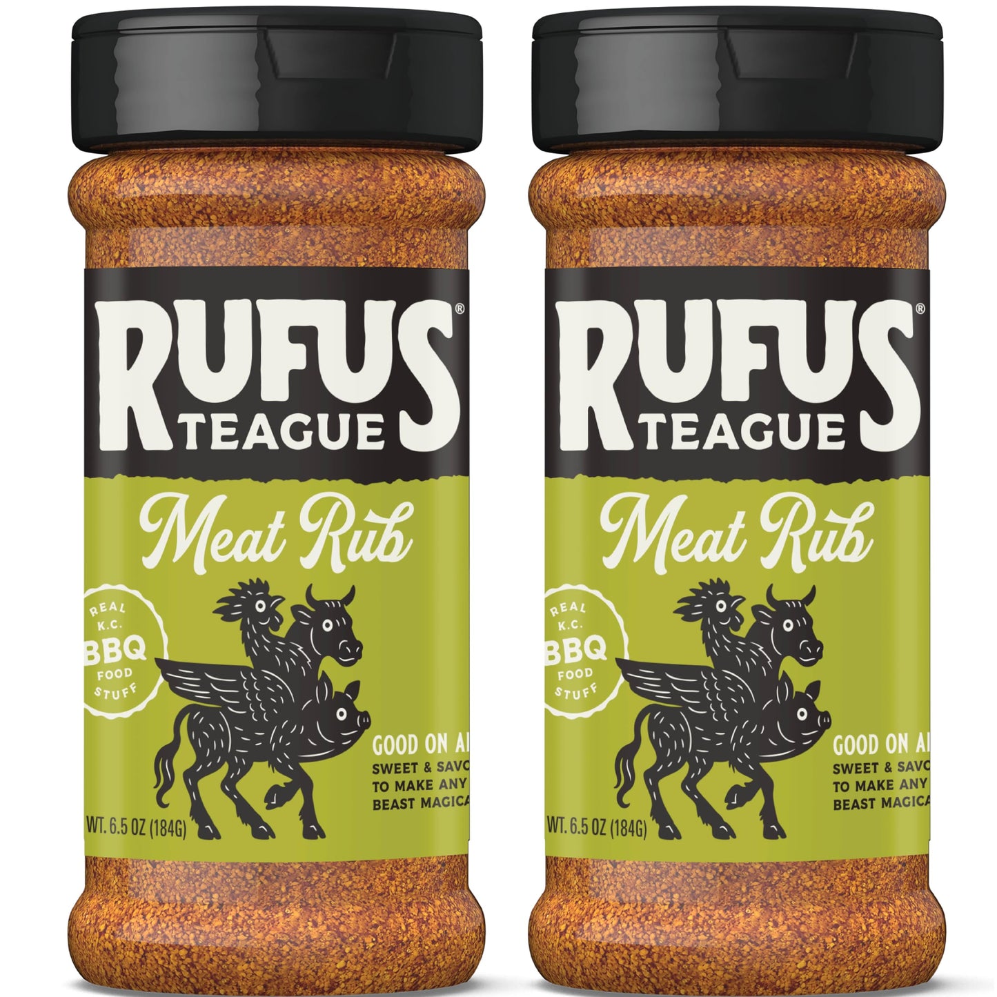 Rufus Teague Meat Rub, 2 Pack, Premium Barbecue Seasoning & Dry Rub for Smoking and Grilling, Award-Winning Flavor for Beef, Pork & Chicken