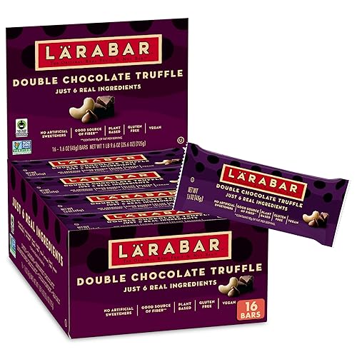 Larabar Double Chocolate Truffle, Gluten Free Vegan Fruit and Nut Bars, 25.6 oz, 16 Ct