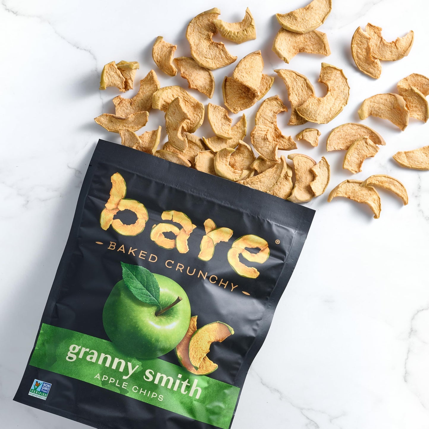 Bare Baked Crunchy Apple Chips, Granny Smith, Gluten Free, 3.4 Ounce Bag, 6 Count