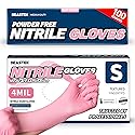 Beastek Nitrile Disposable Gloves, 4 mil Powder-Free Latex-Free Medical Food Grade Cleaning Esthetician Glove, 100 Pcs (Small)