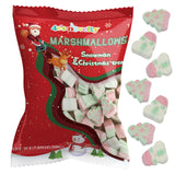 4E's Novelty Sweet Christmas Marshmallow Soft Candy Treats 65pcs (200gram) Bulk Snowman & Santas Shapes, Christmas Candy Stocking Stuffers Snacks