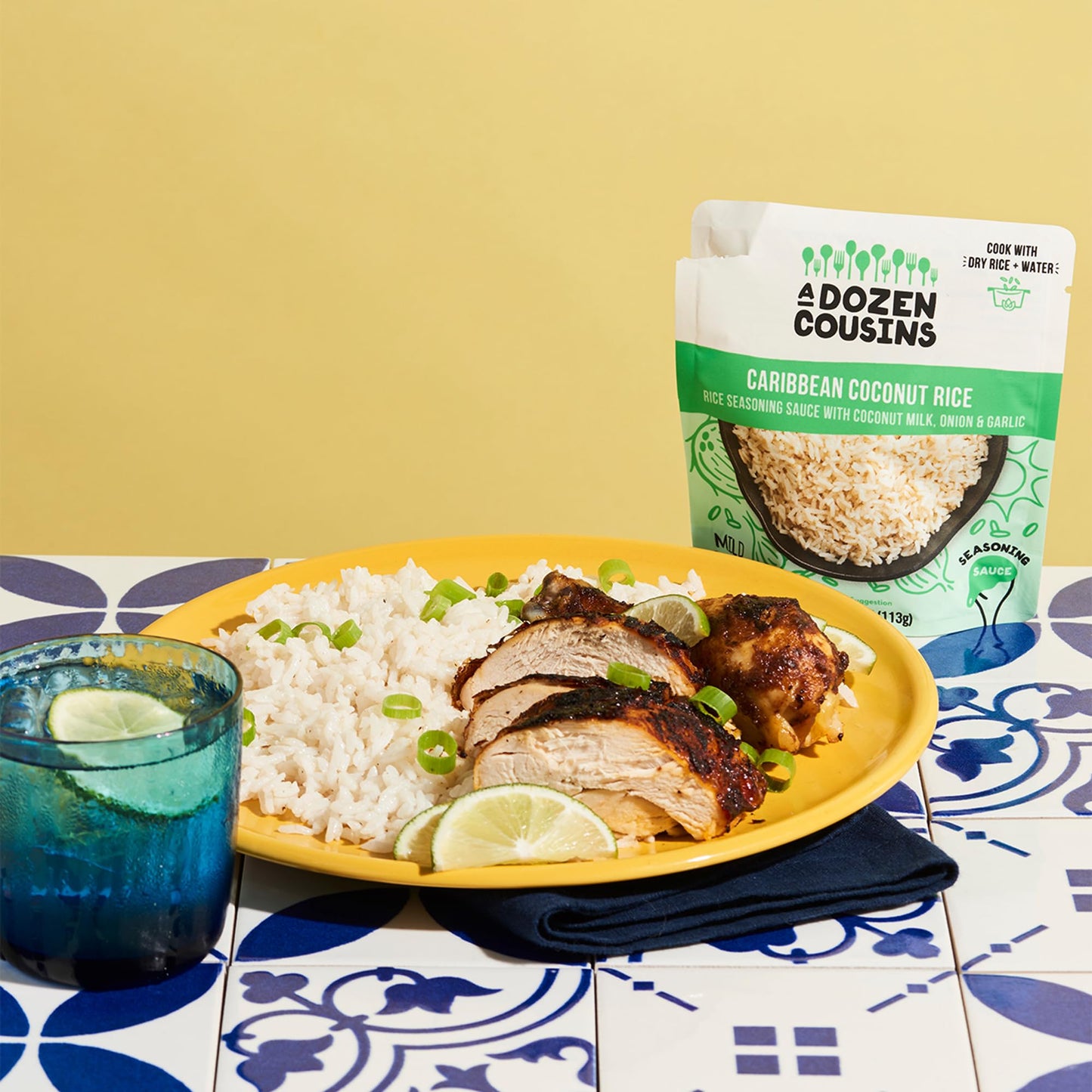 A Dozen Cousins Caribbean Coconut Rice Seasoning Sauce (10 Pack), Pour & Mix Coconut Rice Starter, Coconut Paste, Dried Coconut, Garlic, Spices