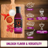 Kosmos Q Raspberry Chipotle BBQ Sauce, Sweet & Spicy BBQ Sauce with Real Raspberries & Chipotle Peppers, Bold Barbecue Sauce for Pork, Chicken
