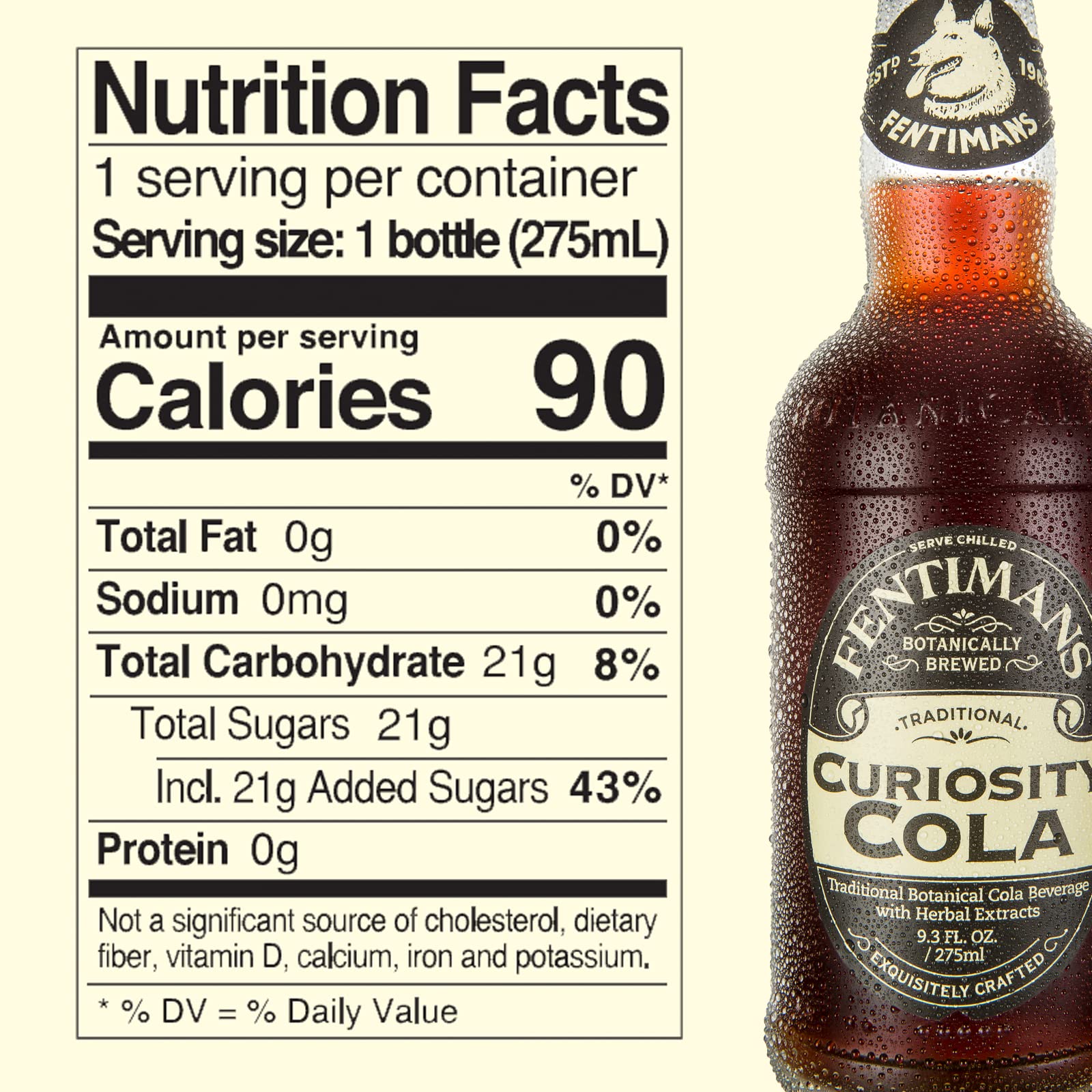 Fentimans Sparkling Curiosity Cola - Healthy Soda, All Natural Soda, Craft Soda with No Artificial Flavors, Preservatives, or Sweeteners, Botanically
