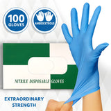 NU-SET Safety | Disposable Nitrile Gloves | Set of 100 Latex & Powder Free Multi Purpose Disposable Gloves (Large)