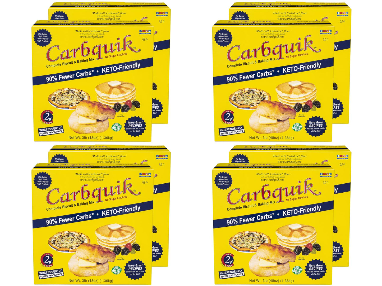 Carbquik Biscuit & Baking Mix (3 lb) Mix for Keto Pancakes, Biscuits, Pizza Crust, Bread, and More - Keto Food - No Sugar - Low Carb - Nut Free