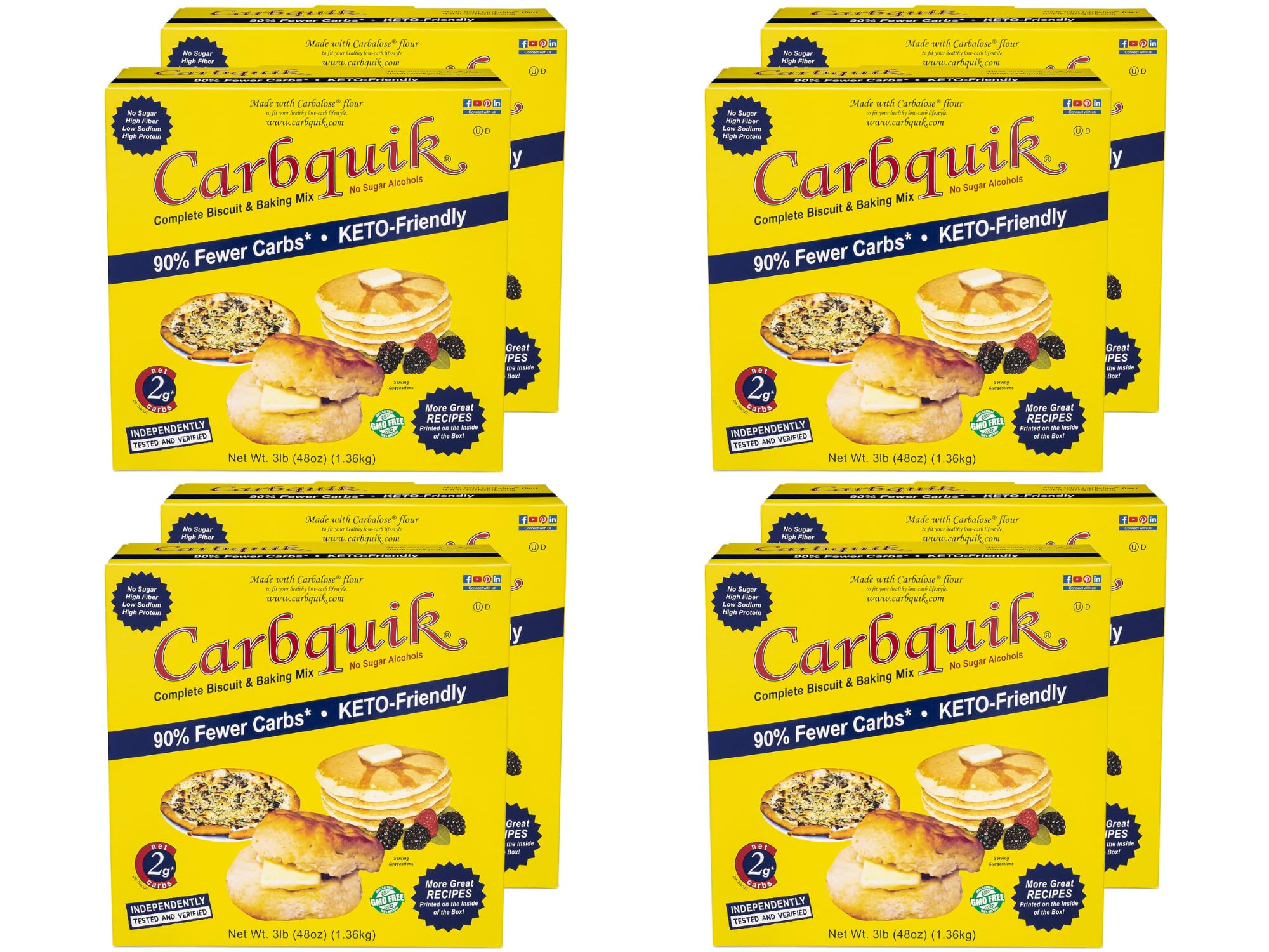 Carbquik Biscuit & Baking Mix (3 lb) Mix for Keto Pancakes, Biscuits, Pizza Crust, Bread, and More - Keto Food - No Sugar - Low Carb - Nut Free