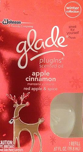 Glade Plugins Scented Oil Refill, Apple Cinnamon, 0.67 fl oz (Pack of 6)