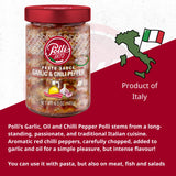 Polli Pesto Sauce Garlic & Chili Pepper With Extra Virgin Olive Oil | Pasta Risotto and Bruschetta Sauce | Spicy, Made In Italy - 2 Pack (6.5 oz Each)
