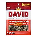DAVID SEEDS Roasted and Salted Jalapeño Hot Salsa Jumbo Sunflower Seeds, Keto Friendly, 5.25 oz, 12 Pack