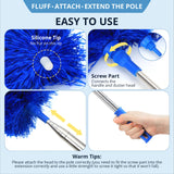 ZZ LAZYCOTTAGE Microfiber Feather Duster with Bendable Head, Dusters for Cleaning, Extendable Microfiber Duster, Long Reach Dusting Tool for High