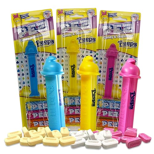 Snackivore Peeps Easter Pez Candy Dispenser 3 Pack. Easter Pez Dispensers Bulk, Bulk Pez Dispensers, Easter Peeps Candy, Easter Candy Tubes, Easter