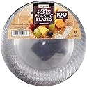 Daily Chef 6.25-Inch Plastic Plates, Clear, 100 Count