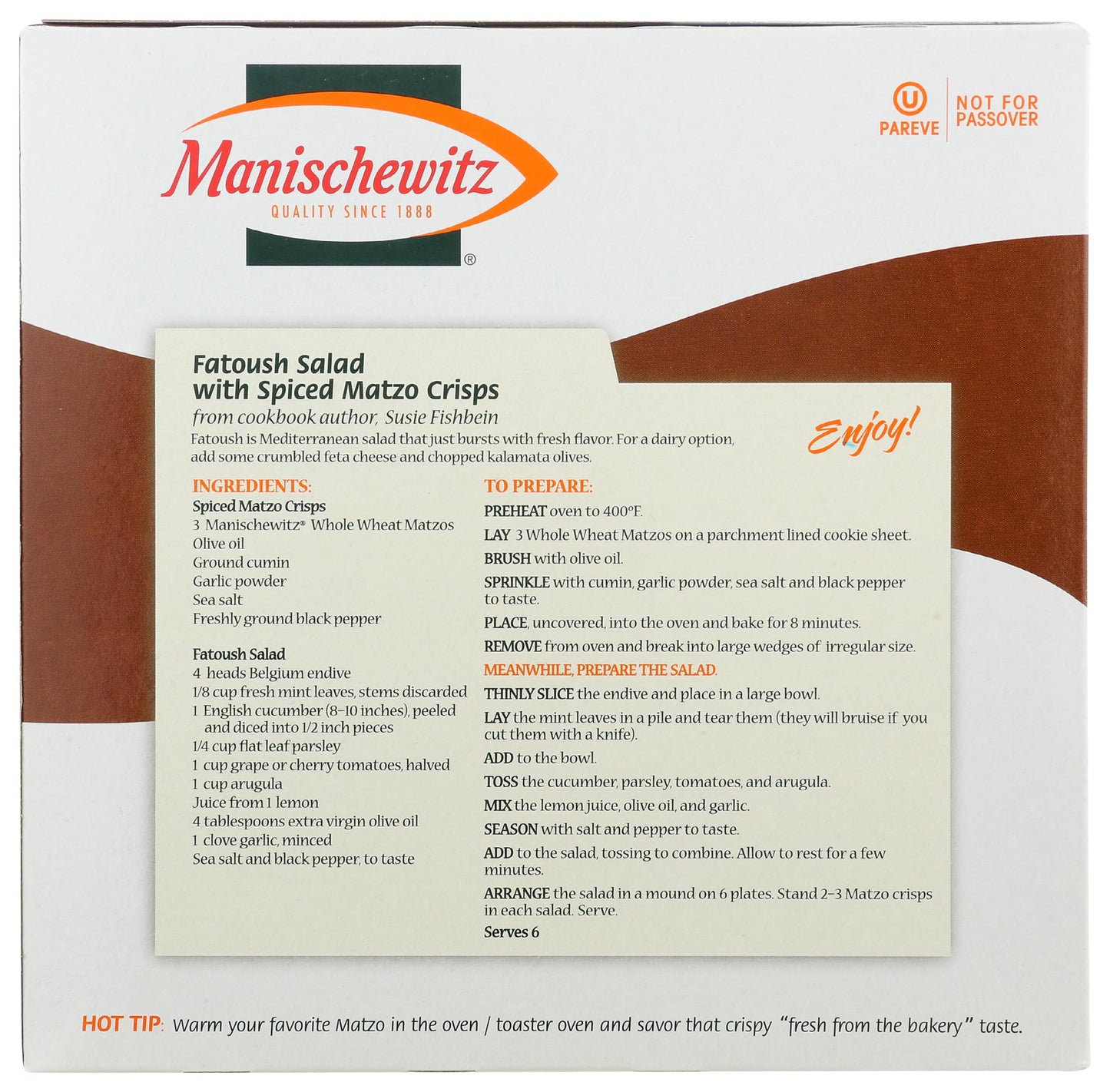 MANISCHEWITZ MATZO WHL WHEAT 10OZ