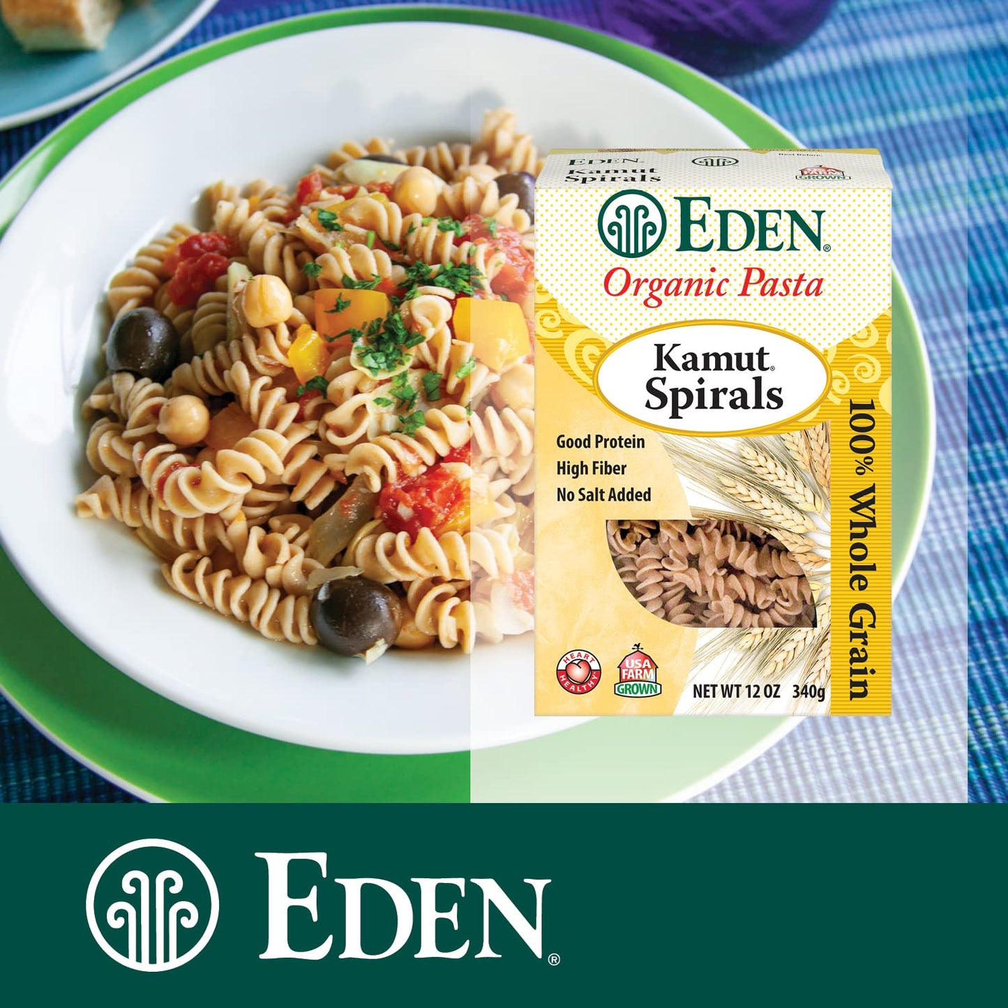 Eden Kamut Spirals, Organic, 100% Whole Grain, 12-Ounce (Pack of 6)