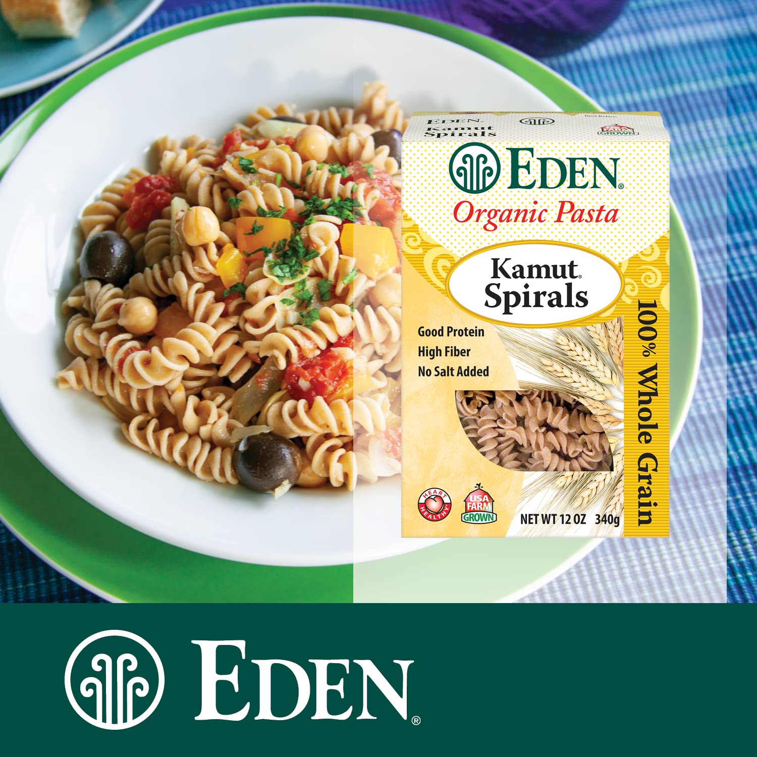 Eden Kamut Spirals, Organic, 100% Whole Grain, 12-Ounce (Pack of 6)