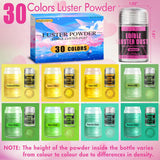 Aheroi Edible Glitter, 30 Colors Luster Dust Edible Glitter Pack for Drinks, Food Glitter Edible Shimmer Dust Powder, Edible Dust for Cocktail