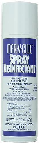 MAR-V-CIDE Spray Disinfectant, 16.5 oz - Hospital-Grade Disinfectant & Deodorizer Spray, Kills Germs, Bacteria, Viruses, Fungus & Mildew - For Salons