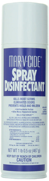 MAR-V-CIDE Spray Disinfectant, 16.5 oz - Hospital-Grade Disinfectant & Deodorizer Spray, Kills Germs, Bacteria, Viruses, Fungus & Mildew - For Salons