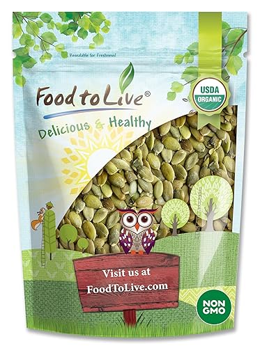 Food to Live Organic Sprouted Pumpkin Seeds with Himalayan Salt, 4 Pounds - Non-GMO, Lightly Salted, Raw, Kosher, Keto and Paleo Friendly, Vegan