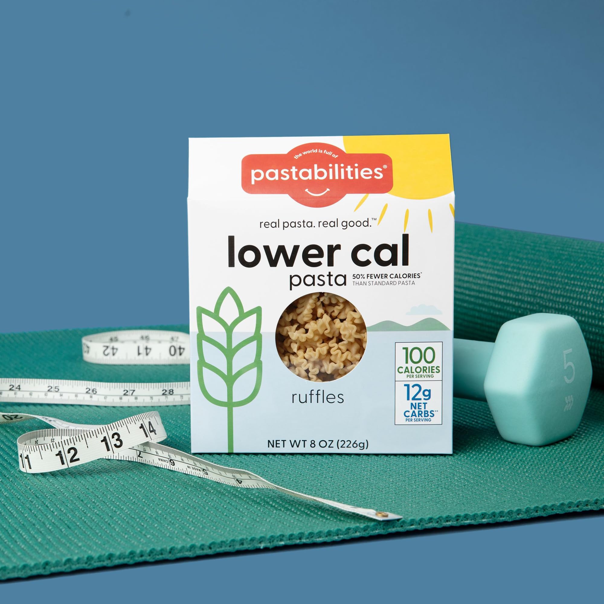 Pastabilities, Lower Calorie Pasta, Ruffles - 100 Calories/Serving Low Net Carbs, Low Calorie, Non-GMO, High Fiber, Vegan, Plant-Based, Enhanced