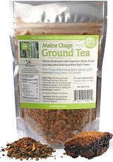 Chaga Ground Herbal Tea by My Berry | 100% Canadian Wild-Harvested | Additive-Free & Caffeine-Free | Coarse Ground Loose Tea | 4oz