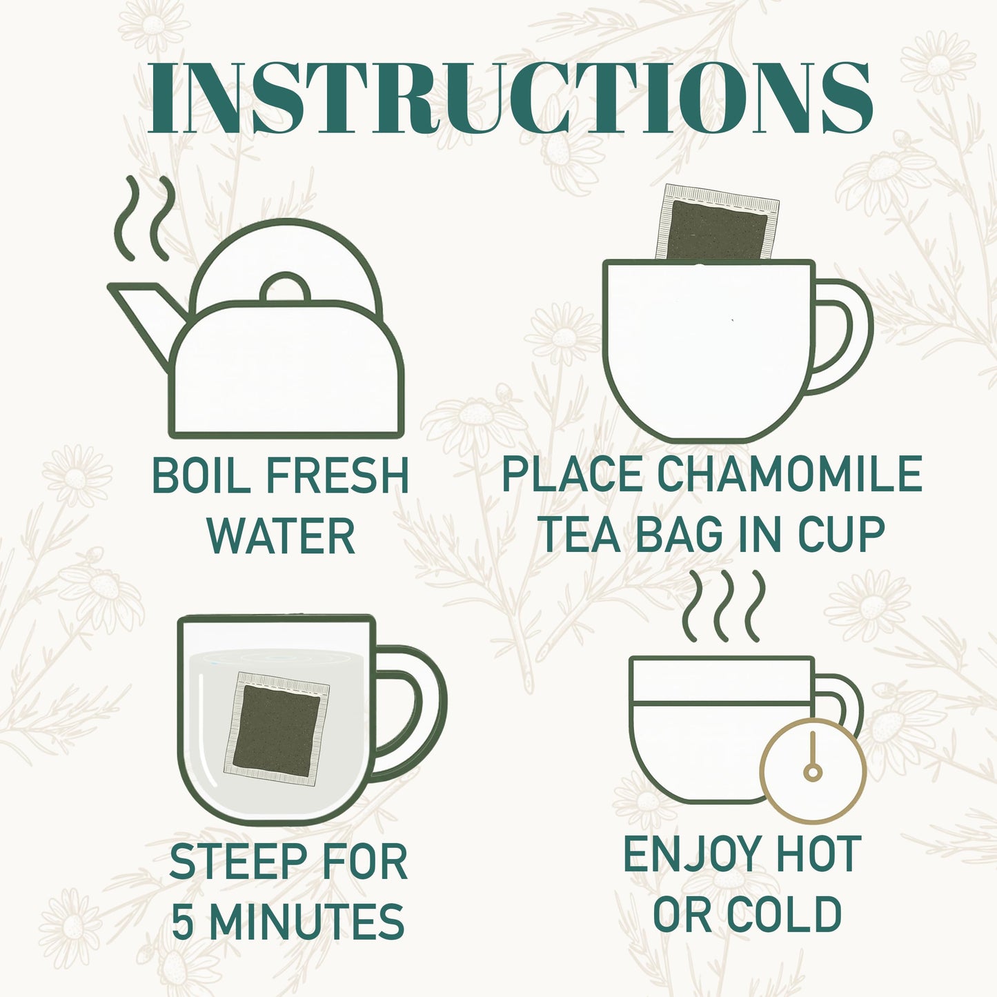 Hyleys Chamomile Tea Organic - 100 Tea Bags - Caffeine Free Herbal Tea