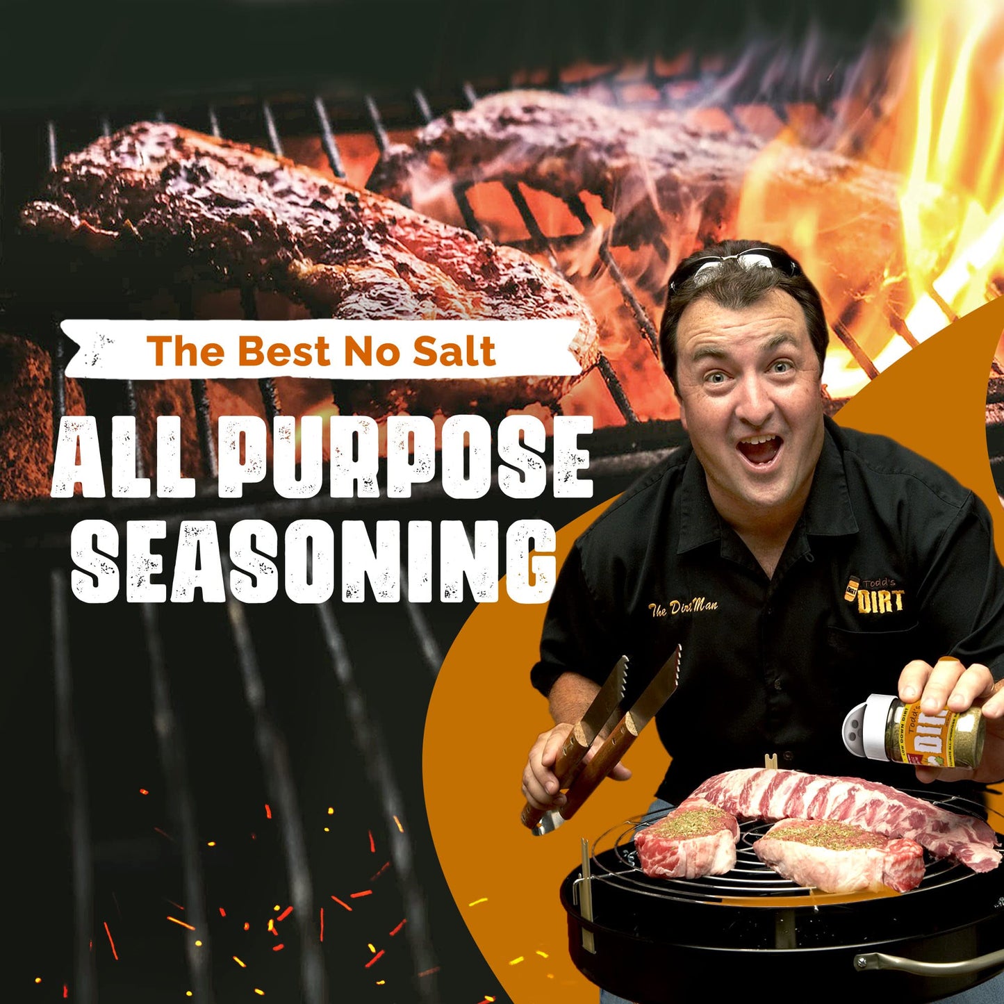 Todd’s DIRT - Low Down DIRT Small Bottle 1.7 oz, NO SALT Gourmet All Purpose Seasoning, Mild Savory Seasoning that’s GREAT ON EVERYTHING,100% All
