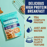 PEScience Protein Pancake Mix for Protein Waffles and Pancakes, Just Add Water, Whey and Casein Blend, Amazing Taste and Fluffy Texture - Cinnamon Roll, 12 Servings