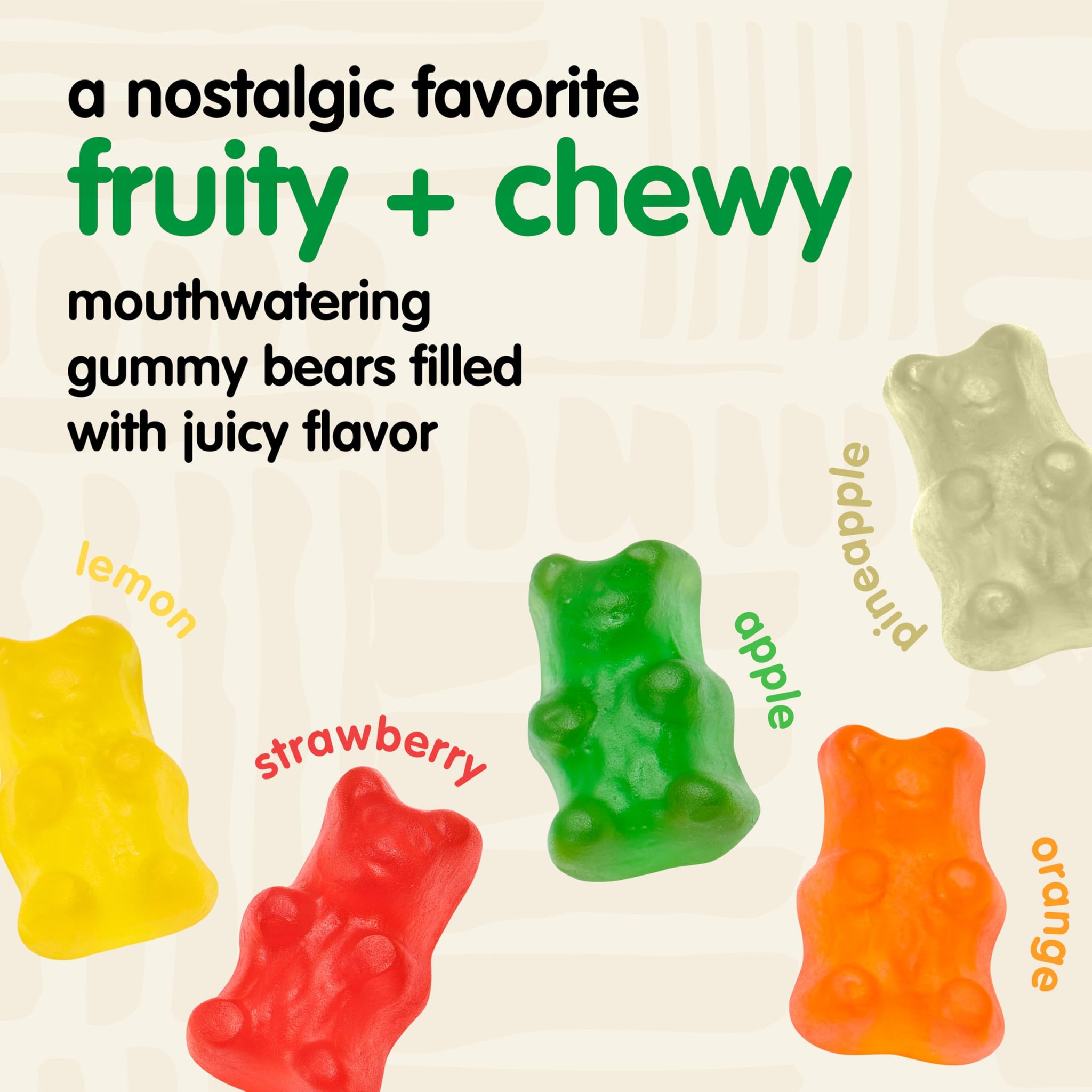 Snak Club Gummy Bears, Assorted Fruit Gummies, Bulk Candy, Fun Flavors Include Lemon, Orange, Strawberry, Apple, Pineapple, Gluten-Free Snacks, 7.5 oz
