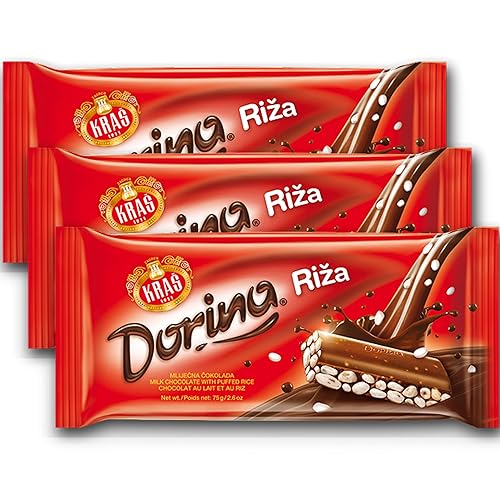 Dorina Chocolate bar form Croatia (Riza - Milk Chocolate With Puffed Rice 75g 3Pack)
