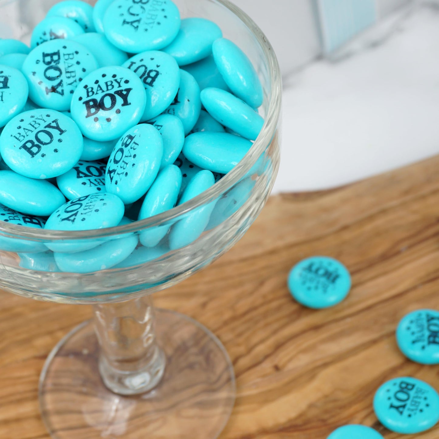 Baby Boy Blue Candy Gum Buttons, 2 Pound Bag (Approx. 180 Pieces), Boy Baby Shower Candy, Baby Themed Candies, Blue Candy For Baby Shower