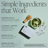 Arbonne Morning Matcha Green Tea Powder - Organic Japanese Matcha Powder with MCT Oil for Sustained Energy, Focus & Antioxidant Support - Vegan