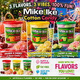 Mike and Ike Cotton Candy Tubs - 2 oz Fruity Spun Sugar Fluffy Candy - Individually Wrapped Novelty Treats for Birthdays, Carnivals, Summer Parties