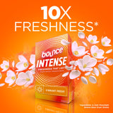 Bounce Intense Dryer Sheets, Vibrant Fresh, 60 Count, Scent Boosting Dryer Sheet