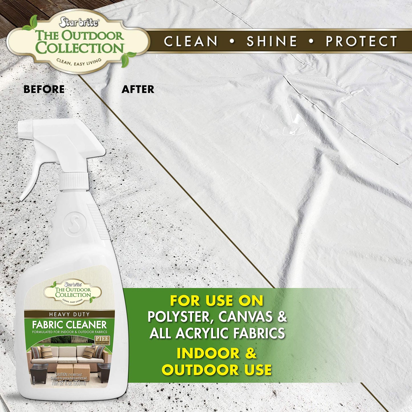 STAR BRITE Outdoor Collection Fabric Cleaner Spray - Ultimate Stain Remover for Outdoor & Patio Fabrics - 32 OZ (054132)