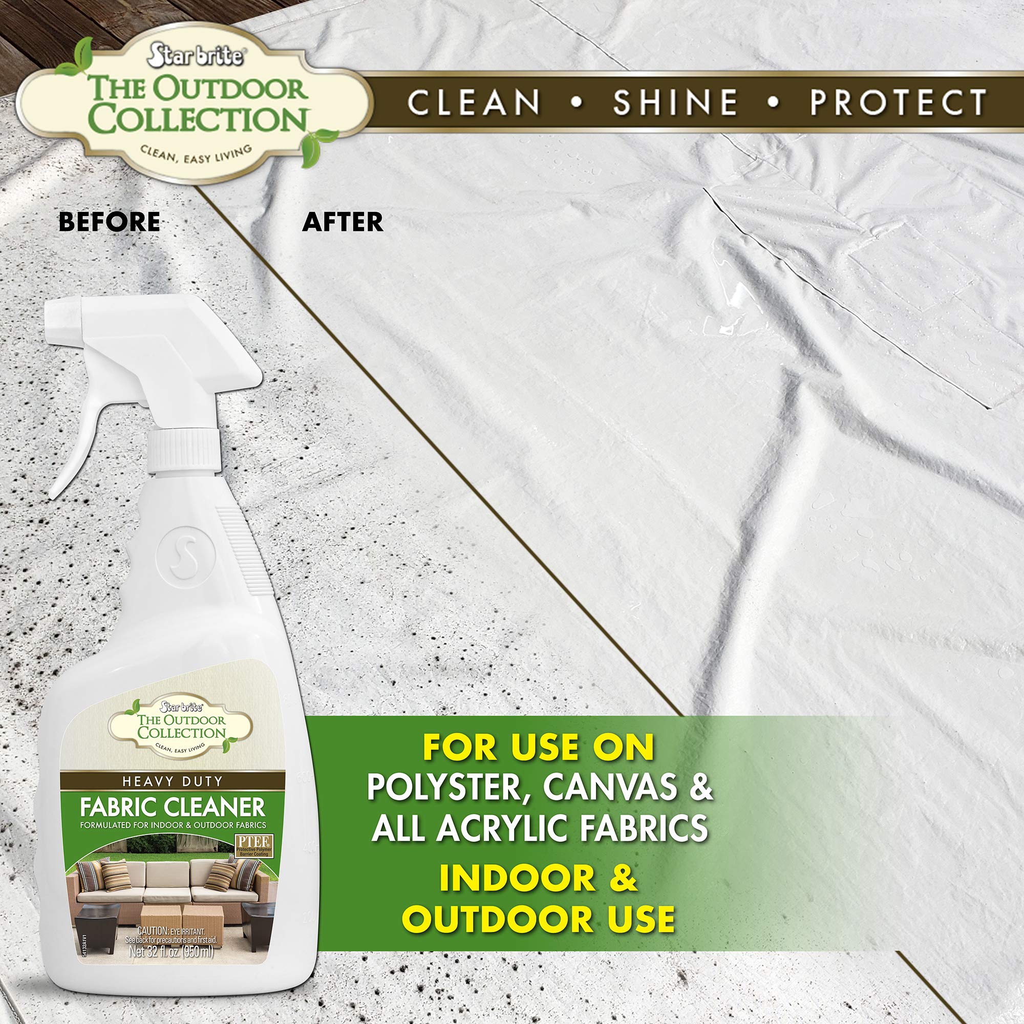 STAR BRITE Outdoor Collection Fabric Cleaner Spray - Ultimate Stain Remover for Outdoor & Patio Fabrics - 32 OZ (054132)