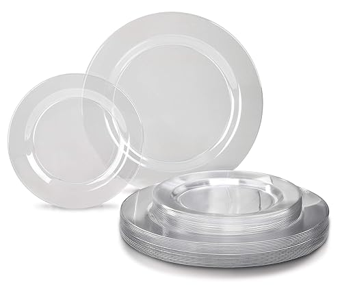 " OCCASIONS " 120 Plates Pack,(60 Guests) Heavyweight Premium Wedding Party Disposable Plastic Plates Set -60 x 10.5'' Dinner + 60 x 7.5''