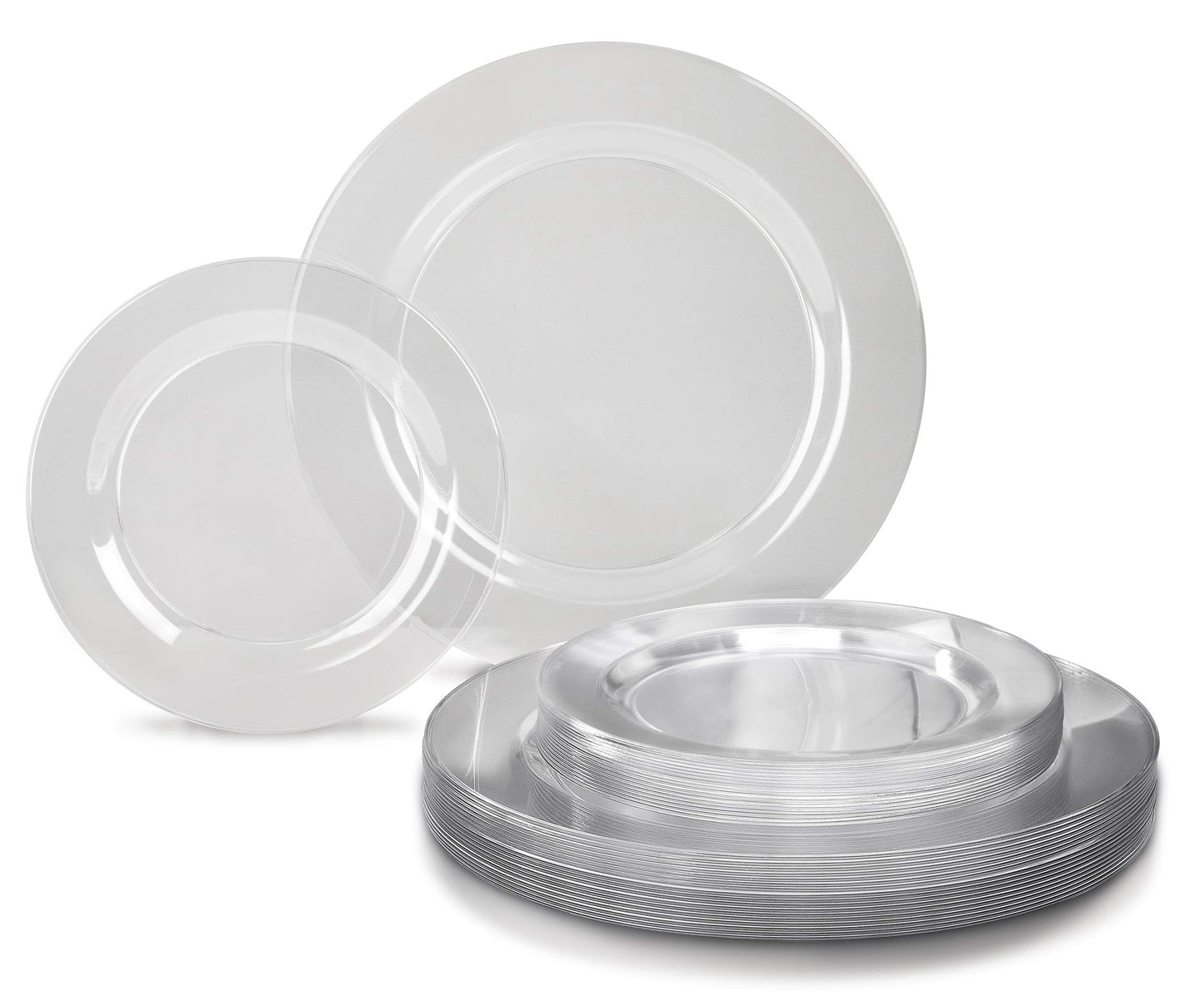 " OCCASIONS " 120 Plates Pack,(60 Guests) Heavyweight Premium Wedding Party Disposable Plastic Plates Set -60 x 10.5'' Dinner + 60 x 7.5''